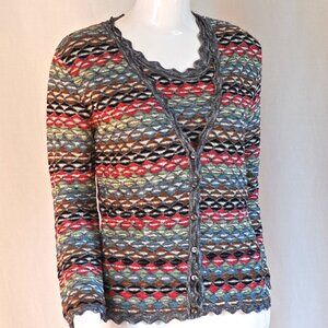 Mixed Colour Jacquard Wool Blend Tank Top & Sweater Set - Italy